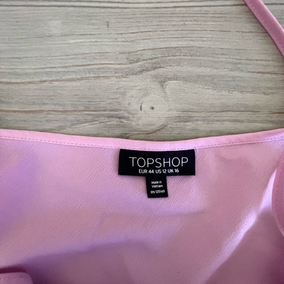 Topshop- Pink Cowl Neck Spaghetti Strap Y2K Camisole US size 12 - Picture 5 of 6